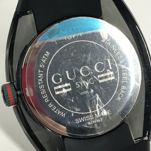 GUCCI YA137107A skeleton SYNC logo Sherry line GG Men\'s Wristwatch main image 4